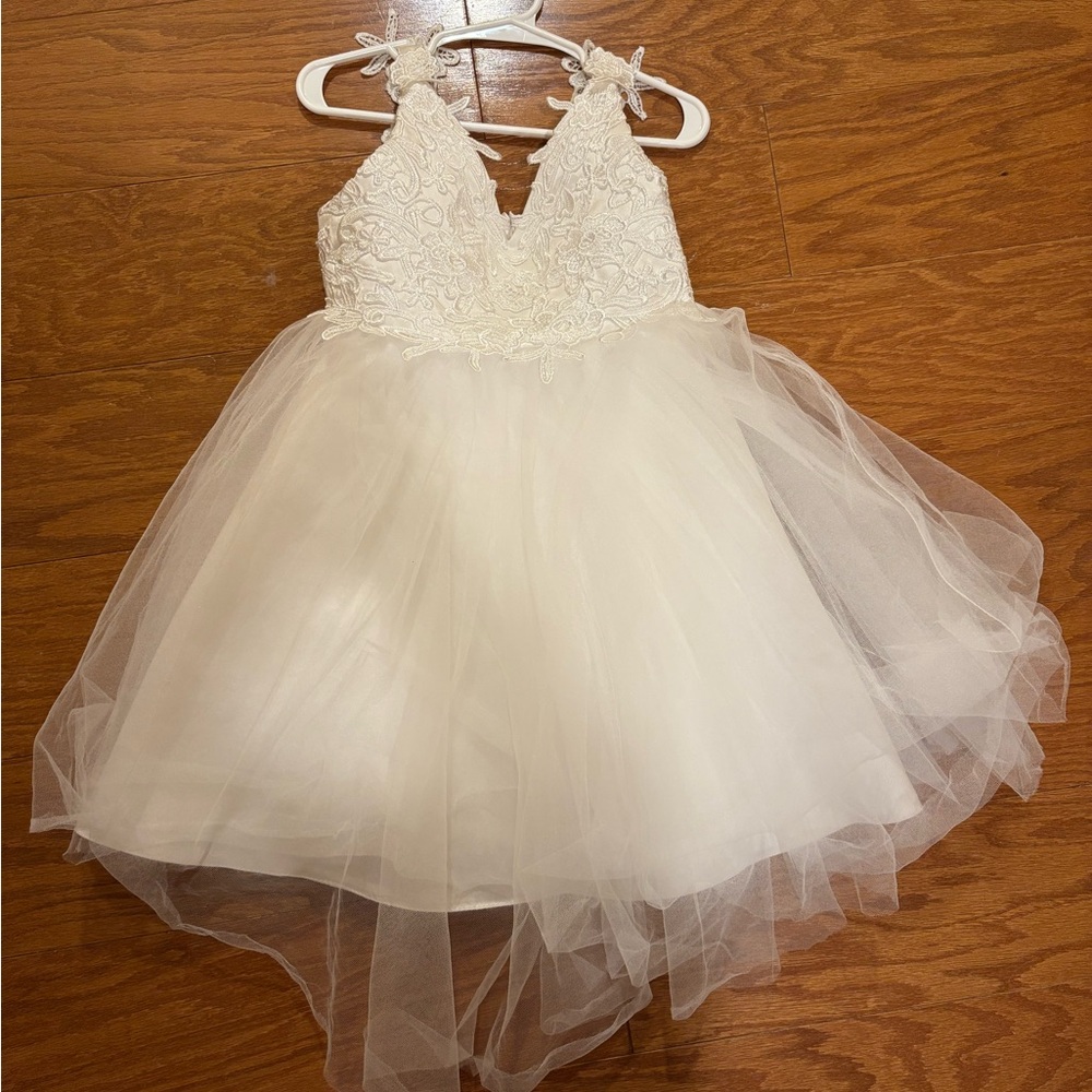 Elegant White Lace Kids Dress